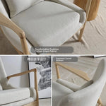 Stylish Ash Wood Armchair with Cotton-Linen Upholstery – Perfect for Modern Living Spaces hmr-4775