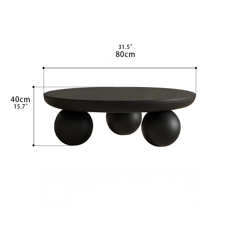 Stylish Ash Wood Coffee Table with Unique Round Base - Modern Design for Living Room Décor hmr-4776