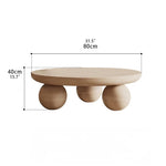 Stylish Ash Wood Coffee Table with Unique Round Base - Modern Design for Living Room Décor hmr-4776