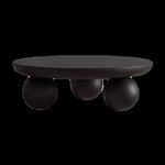 Stylish Ash Wood Coffee Table with Unique Round Base - Modern Design for Living Room Décor hmr-4776