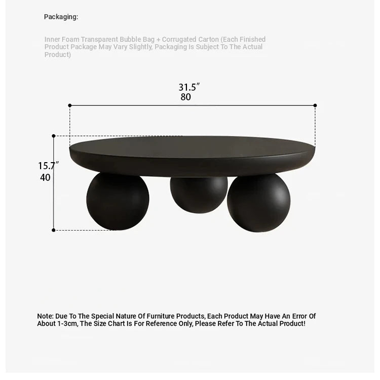 Stylish Ash Wood Coffee Table with Unique Round Base - Modern Design for Living Room Décor hmr-4776