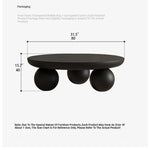 Stylish Ash Wood Coffee Table with Unique Round Base - Modern Design for Living Room Décor hmr-4776