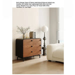 Modern Ash Wood Cabinet with Stylish Black Accents - 6-Drawer Storage Solution for Home Décor hmr-4777
