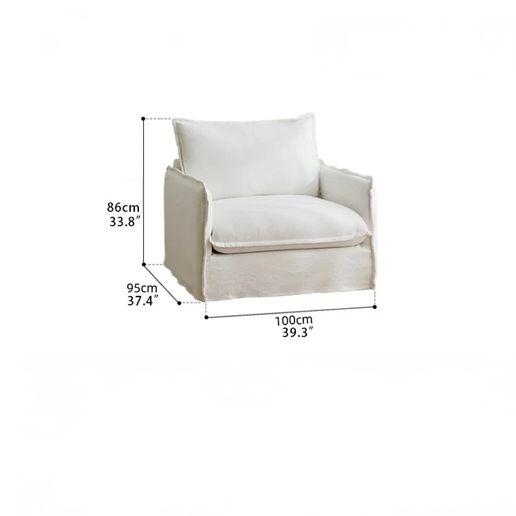 Cozy Cotton-Linen Armchair with Down Filling and Plush Cushion - Perfect for Modern Living Rooms hmr-4780