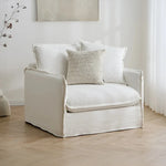 Cozy Cotton-Linen Armchair with Down Filling and Plush Cushion - Perfect for Modern Living Rooms hmr-4780