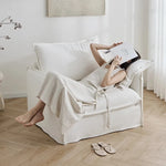 Cozy Cotton-Linen Armchair with Down Filling and Plush Cushion - Perfect for Modern Living Rooms hmr-4780