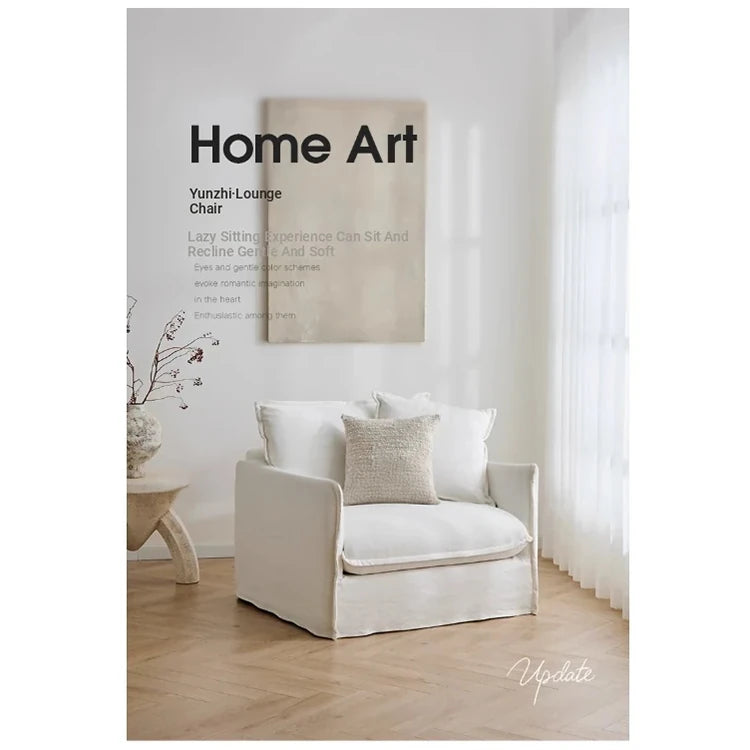 Cozy Cotton-Linen Armchair with Down Filling and Plush Cushion - Perfect for Modern Living Rooms hmr-4780