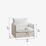 Cozy Cotton-Linen Armchair with Down Filling and Plush Cushion - Perfect for Modern Living Rooms hmr-4780
