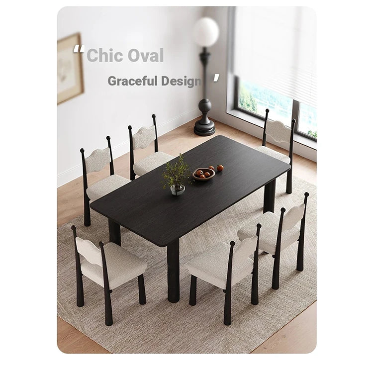 Stylish Ash Wood Dining Table with Unique Design – Perfect for Modern Interiors hmr-4781