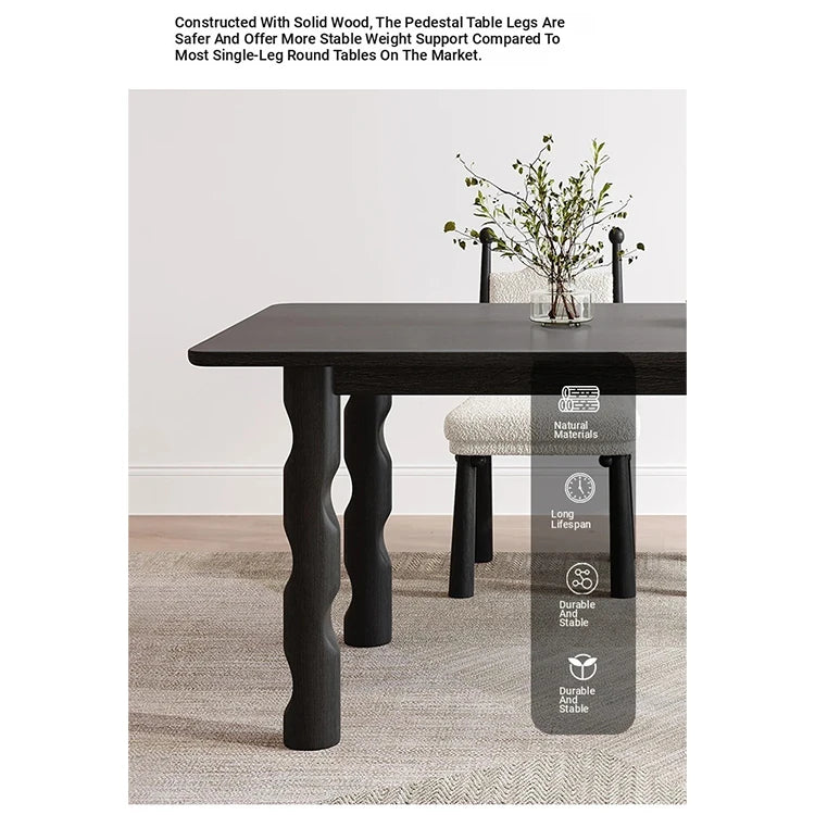 Stylish Ash Wood Dining Table with Unique Design – Perfect for Modern Interiors hmr-4781