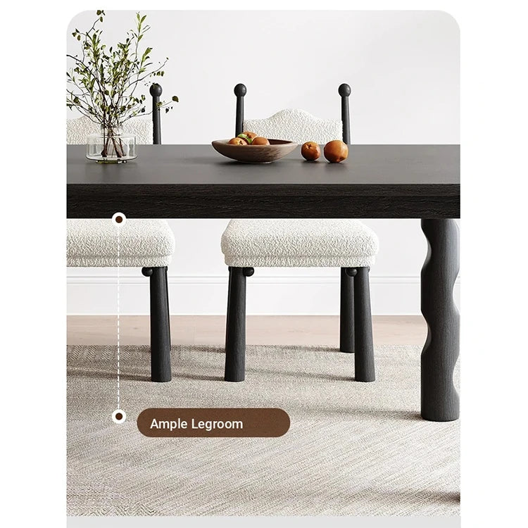 Stylish Ash Wood Dining Table with Unique Design – Perfect for Modern Interiors hmr-4781