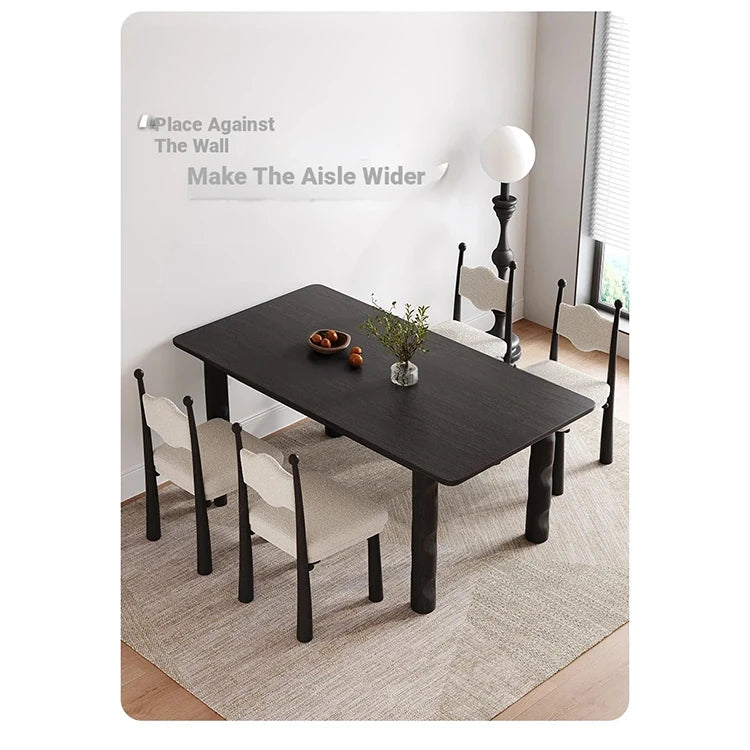 Stylish Ash Wood Dining Table with Unique Design – Perfect for Modern Interiors hmr-4781