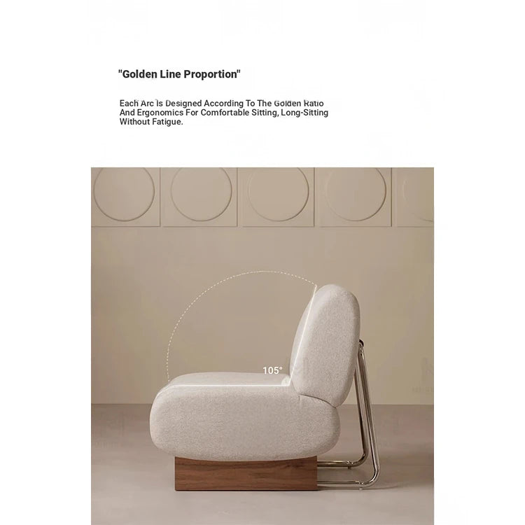 Comfortable Ash Wood and Stainless Steel Lounge Chair with Cotton-Linen Upholstery - Modern Design for Stylish Living Spaces hmr-4782