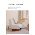 Comfortable Ash Wood and Stainless Steel Lounge Chair with Cotton-Linen Upholstery - Modern Design for Stylish Living Spaces hmr-4782