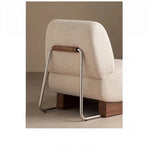 Comfortable Ash Wood and Stainless Steel Lounge Chair with Cotton-Linen Upholstery - Modern Design for Stylish Living Spaces hmr-4782
