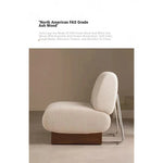 Comfortable Ash Wood and Stainless Steel Lounge Chair with Cotton-Linen Upholstery - Modern Design for Stylish Living Spaces hmr-4782