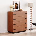 Stylish Ash Wood Cabinet with Sleek Design - 4 Drawer Dresser for Modern Living Spaces hmr-4783