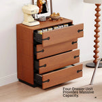 Stylish Ash Wood Cabinet with Sleek Design - 4 Drawer Dresser for Modern Living Spaces hmr-4783
