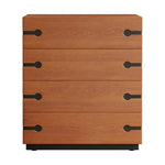 Stylish Ash Wood Cabinet with Sleek Design - 4 Drawer Dresser for Modern Living Spaces hmr-4783