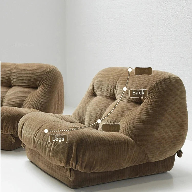 Luxury Corduroy Pine Lounge Chair Set – Stylish Comfort for Your Living Space hmr-4784