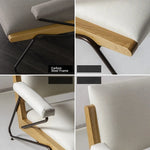 Stylish Oak and Cotton-Linen Accent Chair for Modern Living Spaces hmr-4785