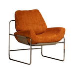 Stylish Synthetic Leather and Corduroy Accent Chair with Stainless Steel Frame - Cozy Modern Furniture for Living Room or Office hmr-4795
