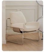 Stylish Synthetic Leather and Corduroy Accent Chair with Stainless Steel Frame - Cozy Modern Furniture for Living Room or Office hmr-4795