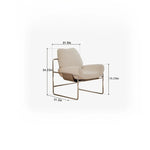 Stylish Synthetic Leather and Corduroy Accent Chair with Stainless Steel Frame - Cozy Modern Furniture for Living Room or Office hmr-4795