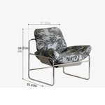 Stylish Synthetic Leather and Corduroy Accent Chair with Stainless Steel Frame - Cozy Modern Furniture for Living Room or Office hmr-4795