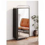 Elegant Ash Wood and Glass Cabinet with Stainless Steel Accents - Modern Home Storage Solution hmr-4800