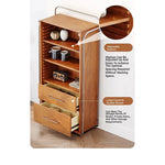 Elegant Ash Wood and Glass Cabinet with Stainless Steel Accents - Modern Home Storage Solution hmr-4800