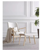 Stylish Ash Wood Stool with Cotton-Linen Upholstery - Perfect Accent for Modern Interiors hmr-4804