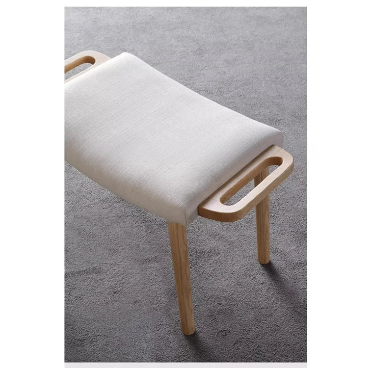 Stylish Ash Wood Stool with Cotton-Linen Upholstery - Perfect Accent for Modern Interiors hmr-4804