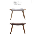 Stylish Ash Wood Stool with Cotton-Linen Upholstery - Perfect Accent for Modern Interiors hmr-4804