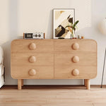 Contemporary Ash Wood Cabinet with Round Knobs - Stylish Storage Solution for Modern Interiors hmr-4806