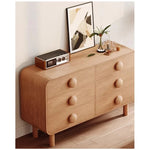 Contemporary Ash Wood Cabinet with Round Knobs - Stylish Storage Solution for Modern Interiors hmr-4806