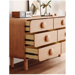 Contemporary Ash Wood Cabinet with Round Knobs - Stylish Storage Solution for Modern Interiors hmr-4806