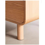 Contemporary Ash Wood Cabinet with Round Knobs - Stylish Storage Solution for Modern Interiors hmr-4806