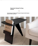 Sleek Oak Storage Rack with Stylish Book Holder - Modern Furniture for Home or Office hmr-4809