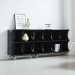 Modern Ash Wood & Stainless Steel Storage Rack - Stylish Organizing Solution for Home & Office hmr-4811