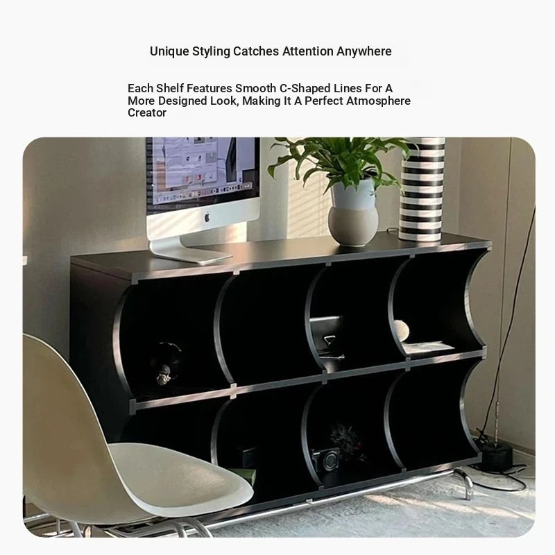 Modern Ash Wood & Stainless Steel Storage Rack - Stylish Organizing Solution for Home & Office hmr-4811