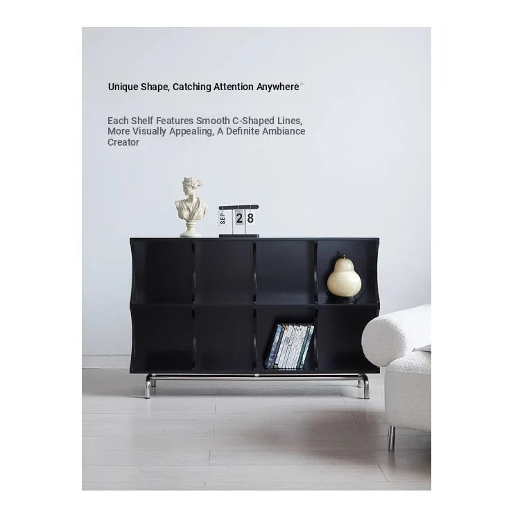 Modern Ash Wood & Stainless Steel Storage Rack - Stylish Organizing Solution for Home & Office hmr-4811