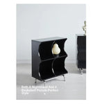 Modern Ash Wood & Stainless Steel Storage Rack - Stylish Organizing Solution for Home & Office hmr-4811