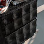 Modern Ash Wood Cabinet with Textured 3D Design - Stylish Storage Solution hms-4052