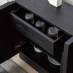 Modern Ash Wood Cabinet with Textured 3D Design - Stylish Storage Solution hms-4052