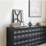 Modern Ash Wood Cabinet with Textured 3D Design - Stylish Storage Solution hms-4052