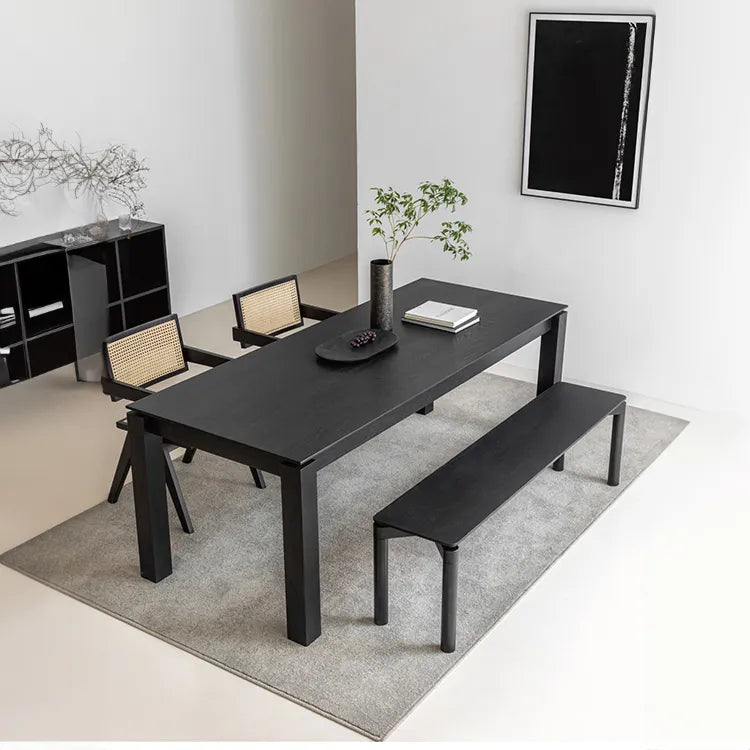 Modern Ash Wood Dining Table Set - Sleek Design for Stylish Dining Spaces hms-4054