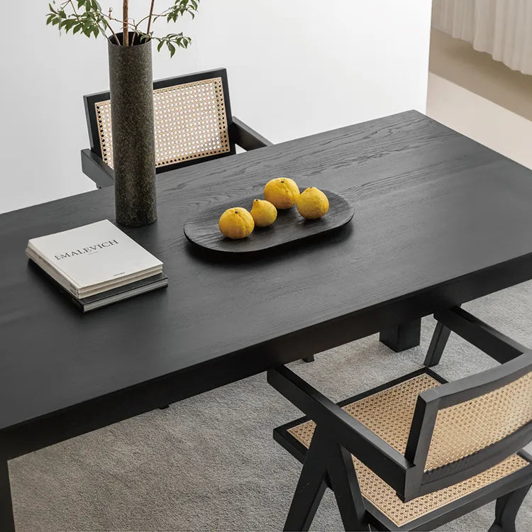 Modern Ash Wood Dining Table Set - Sleek Design for Stylish Dining Spaces hms-4054