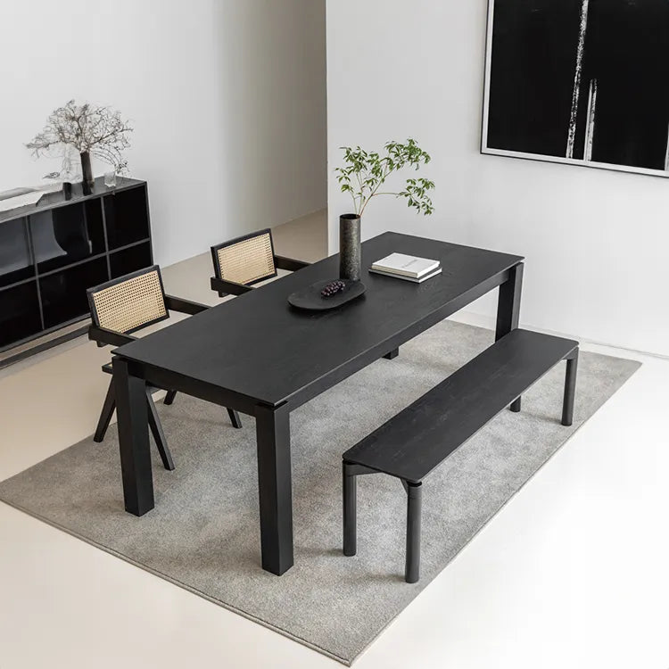 Modern Ash Wood Dining Table Set - Sleek Design for Stylish Dining Spaces hms-4054