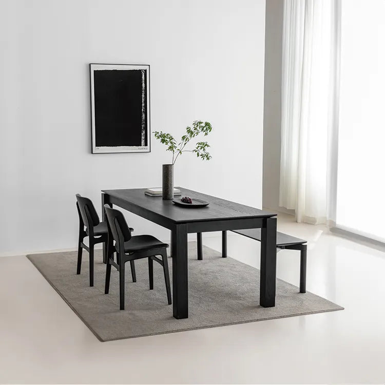 Modern Ash Wood Dining Table Set - Sleek Design for Stylish Dining Spaces hms-4054